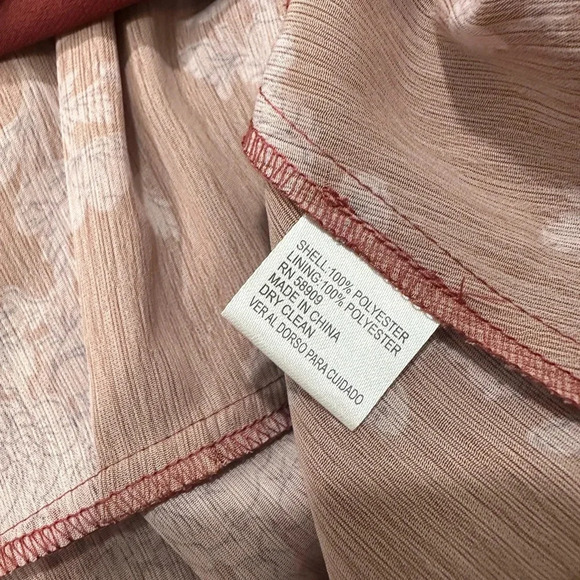 ANTONIO MELANI Orange Floral Tie Front Long Sleeve Blouse Top Size Small - Picture 6 of 9